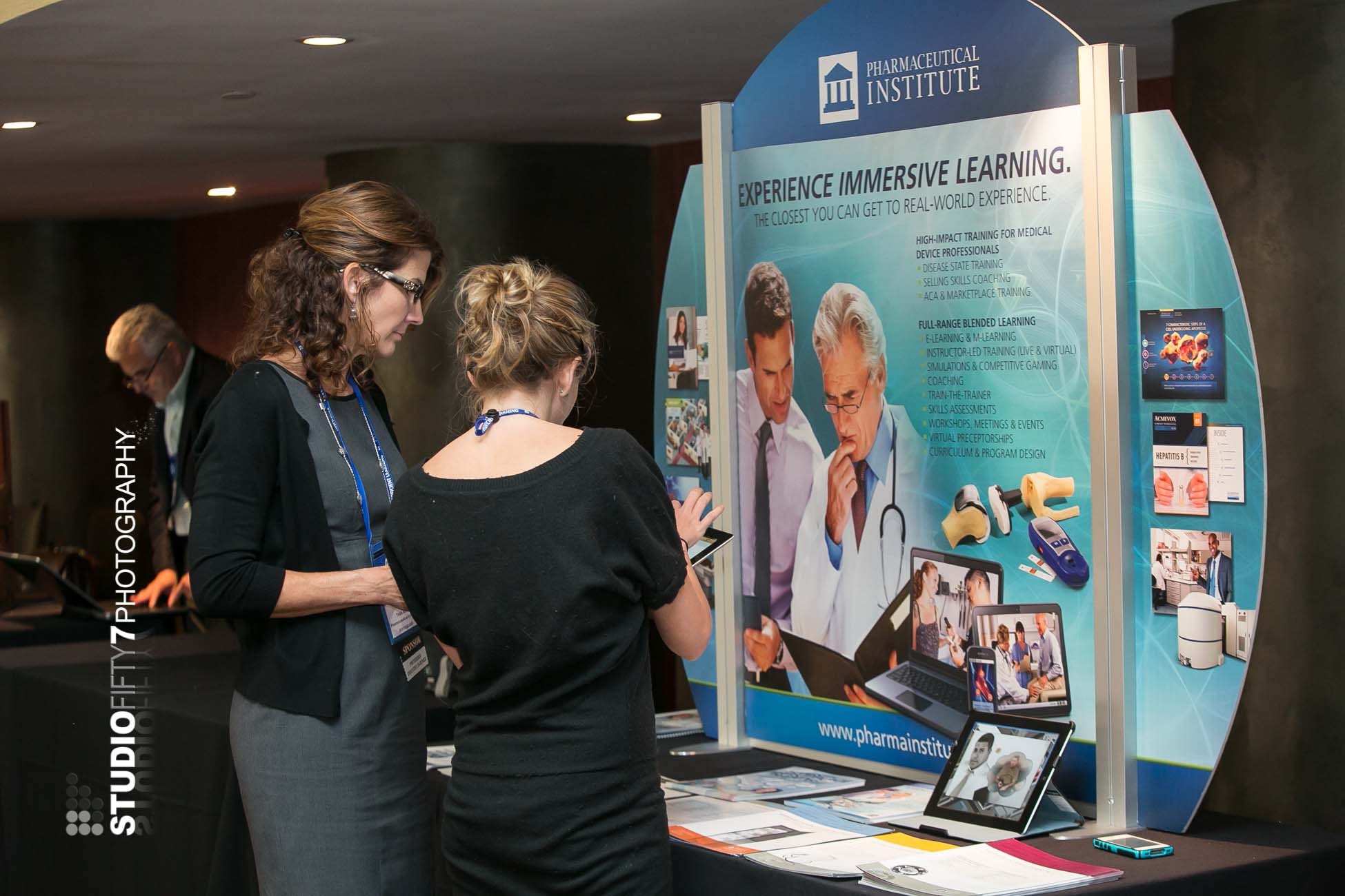 Women discussing pharmaceutical institute training