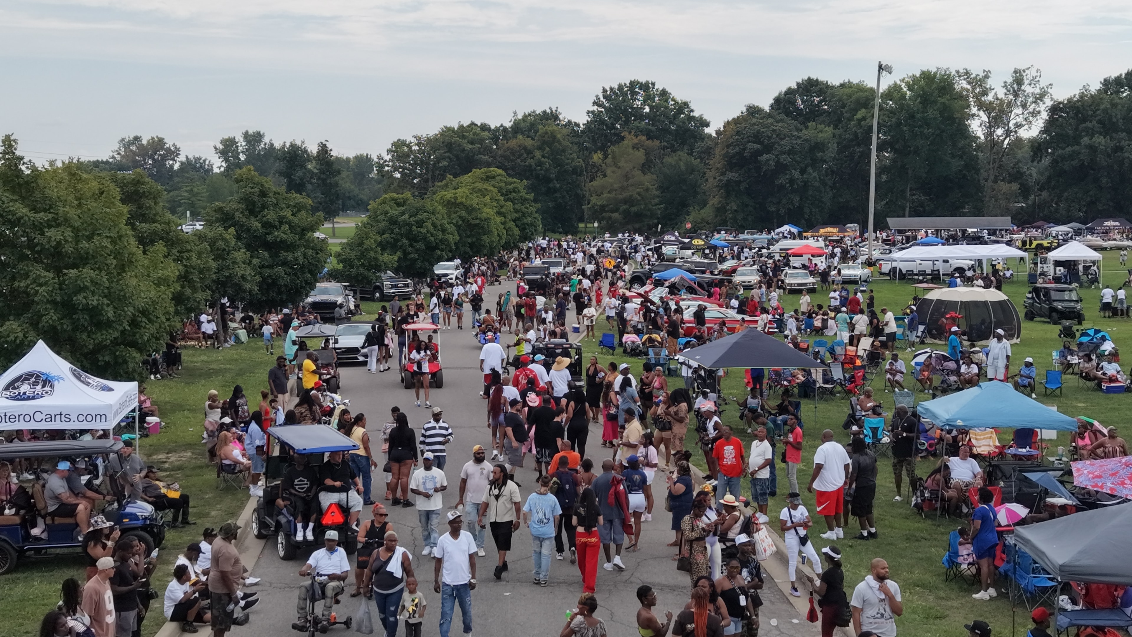 Outdoor car show community gathering park